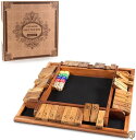 【先着30名様!全品555円OFF】AMEROUS 1~4人 シャット・ザ・ボックスダイスゲーム 木製ボードテーブル数学ゲーム サイコロ12個付き ボックスを閉める説明書付き 子供 送料無料