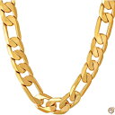 Lifetime Jewelry 11mm ダイヤモンドカット フィガロチェーンネックレス 24K 純金メッキ ゴールド 送料無料