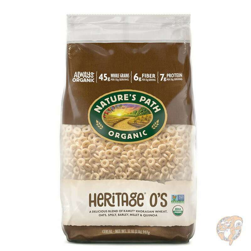 【クーポン配信中】Nature's Path オーガニック Heritage O's シリアル 907g×6袋 地球に優しいパッケージ 送料無料