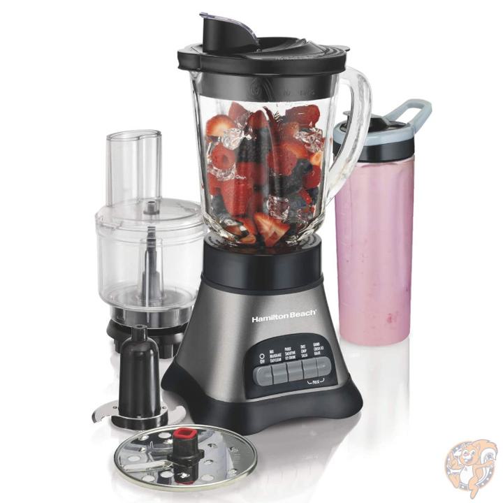【ポイント3倍20時28時間】ハミルトンビーチ Hamilton Beach ブレンダー＆フードプロセッサー セット トラベルカップ スムージー シェイク グレー＆ブラック 58163