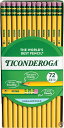 Ticonderoga No. 2/HB Soft Pencils, 72-Count, Cello Wrapped (Wood Case, Black Wri...