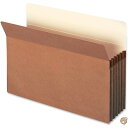 5 1/4 Inch Expansion File Pockets, Straight Tab, Legal, Manila/Redrope, 送料無料
