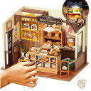 【4/30日限定★円高還元!!510円クーポン】ミニチュアハウスキット DIY ミニドールハウス アクセサリー付き 小型店舗作成キット LED ライト付き RO...