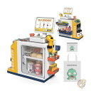 【 先着55名! 2日間限定ゾロ目555円クーポン】子供用おもちゃ レジ セット 電卓 スキャナー クレジットカード 食べ物 48個付き ごっこ遊び POFJO...