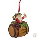 【14-15日限定!1000円クーポン20名様】ワイン樽に乗ったサンタ Santa on Wine Barrel 4インチ クリスマス飾り オーナメント クリスマスオーナメント クリスマス飾り クリスマス装飾 アメリカ輸入品 アメリカクリスマス雑貨 デコレーション 海外クリスマス商品 送料無料