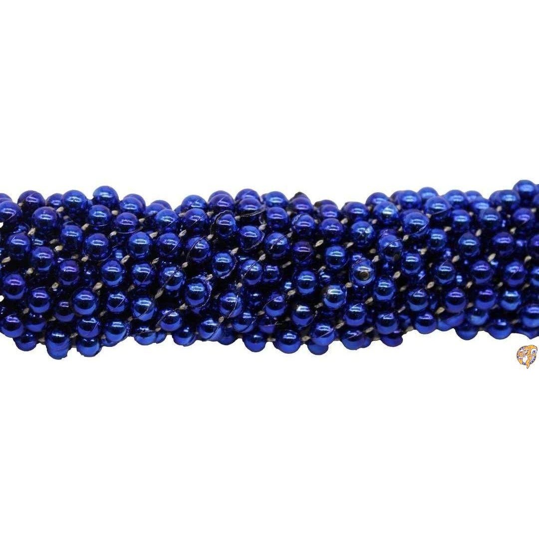 [ޥǥӡ]Mardi Gras beads 33 inch 07mm Round Metallic Royal Blue 6