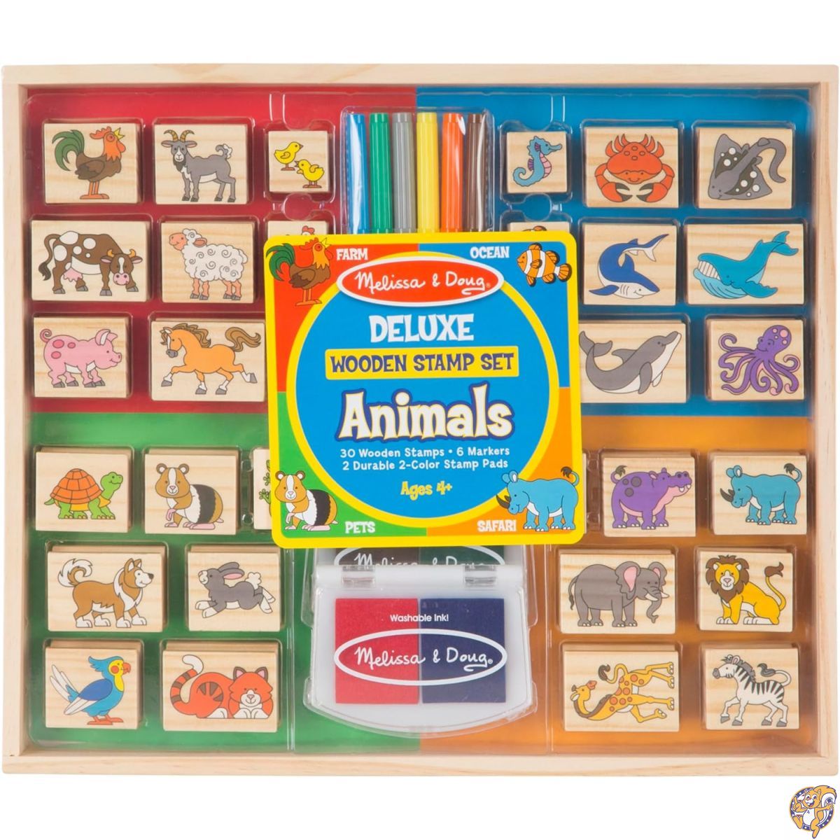 メリッサ&ダグ (Melissa&Doug) 木製 スタンプセット アニマル デラックス 2394