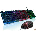 【 先着55名! 2日間限定ゾロ目555円クーポン】FLAGPOWER ゲーミングキーボードとマウスのコンボ 3色変更可能 バックライト付きメカニカルタッチキー...