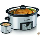 【 先着55名! 2日間限定ゾロ目555円クーポン】Crock-Pot 6クォート カウントダウン プログラム可能 楕円形 スロークッカー ディッパー付き ステ...