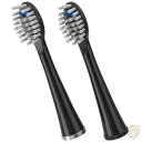 【先着30名様!全品555円OFF】Waterpik フルサイズ 交換用歯ブラシヘッド カバー付き 2個入り 黒 送料無料