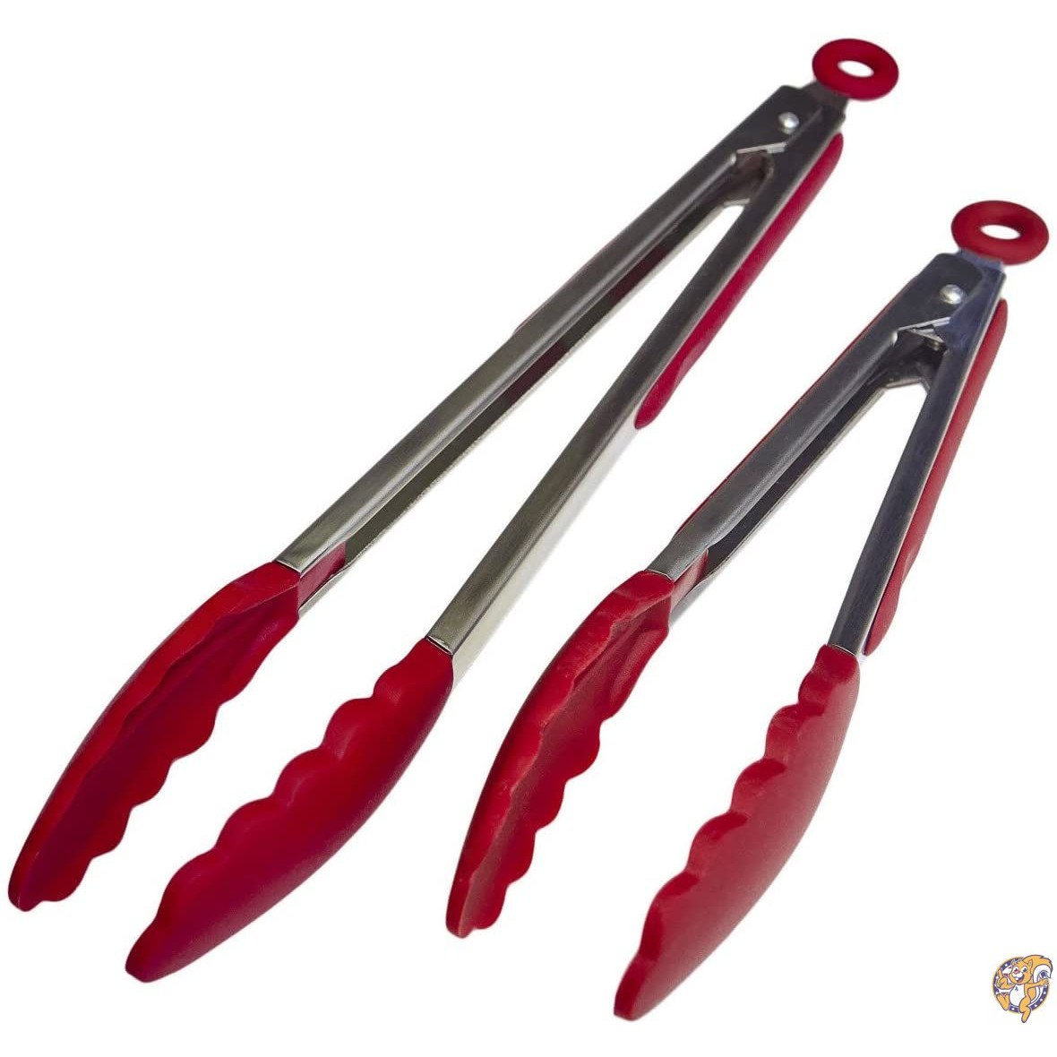 (Cherry Red) - StarPack Premium Silicone Kitchen Tongs 2 Pack (23cm & ...