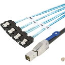 SFF-8644 to Sata,CableCreation Mini SASケーブル 4×Sata 7 Pin変換ケーブル 外付け SAS HD 4 ×SATA ケーブル