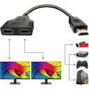 【 先着55名! 2日間限定ゾロ目555円クーポン】HDMIオス-デュアルHDMIメス1-2ウェイHDMIスプリッタアダプターケーブル HDTV用 2つのテレビ...
