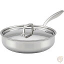 【先着55名様!全品555円クーポン配信中】ブレビル Breville クラッド ステンレス ソテーパン蓋付き 3.5クォート(3.3リットル) シルバー 送料...