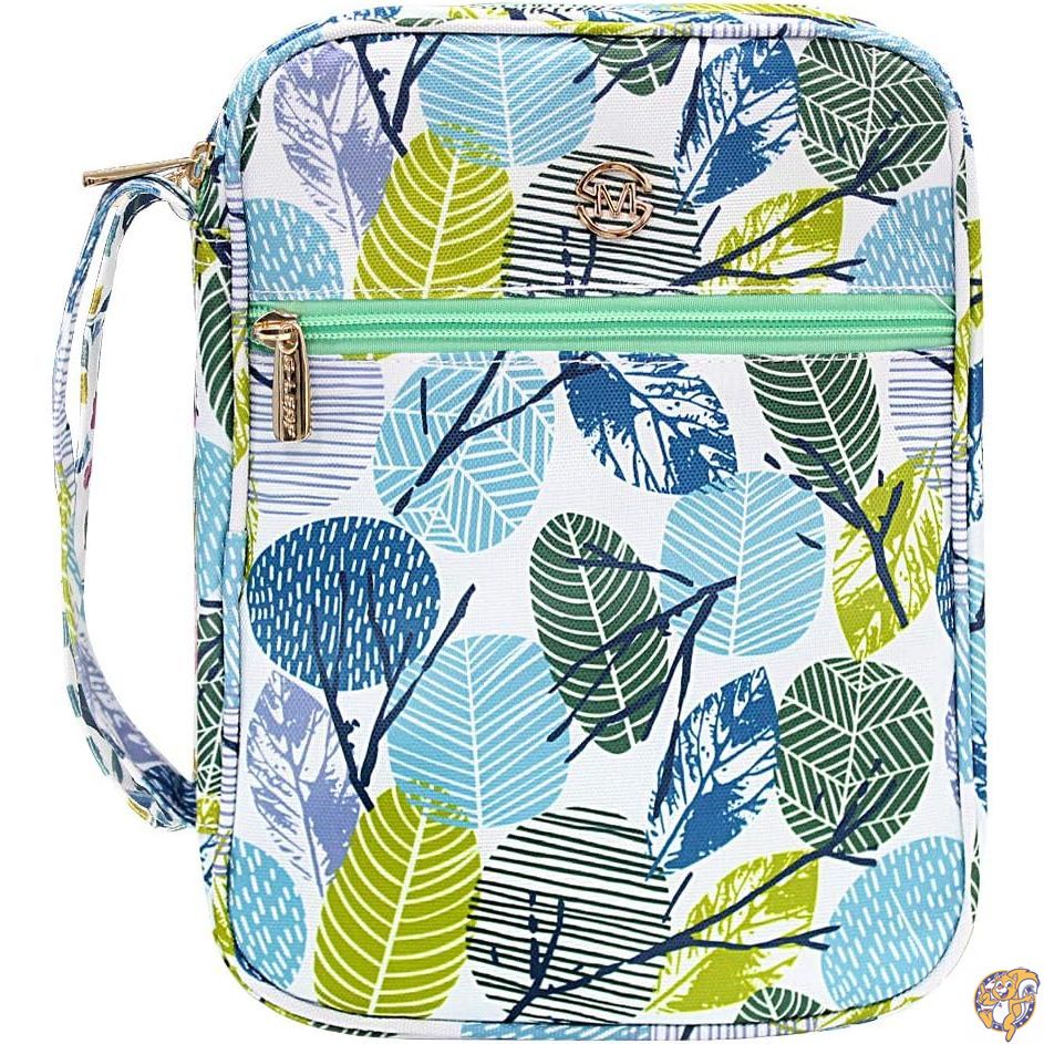 G-LEAF 聖書カバーケース/ブックカバー 花柄柄 ハンドル付き 標準サイズの聖書用 9.5x6.7x2.5インチ