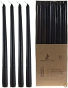 【10日8時間!777円クーポン20名様】Mega Candles - Unscented 12 Taper Candles - Black, Set of 12 by Mega 送料無料