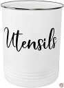 Kitchen Utensil Holder-Farmhouse Kitchen Decor-Large White Utensil Crock- 送料無料
