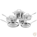 【 先着55名! 2日間限定ゾロ目555円クーポン】クイジナート Cuisinart クラッシック 三層ステンレス 鍋フライパンセット 10個 シルバー 送料無...