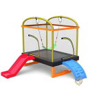 【 先着55名! 2日間限定ゾロ目555円クーポン】子供用 遊具 4-in-1 トランポリン 滑り台 ブランコ付き 1.9m 6.5SlideTrampolin...