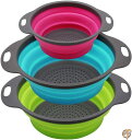 【先着30名様!全品555円OFF】(round silicone colander) - Qimh Collapsible Colander Set of 3 Round 送料無料