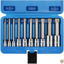 【先着30名様!全品555円OFF】CASOMAN 10ピース スプラインチップビットソケットセット Mタイプ S2 Cr-Vスチール エクストラロング4インチ...