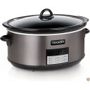 【 先着55名! 2日間限定ゾロ目555円クーポン】Crockpot 8クォート スロークッカー 自動ウォーム設定と調理本付き ブラックステンレススチール 送料...
