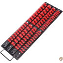 CASOMAN ポータブルソケットオーガナイザートレイ 80個 1/4インチ 3/8インチ 1/2インチ 高耐久ソケットレール ブラックレール 送料無料