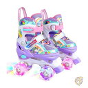 【 先着55名! 2日間限定ゾロ目555円クーポン】キッズ ローラースケート レインボー ユニコーン 幼児 対象年齢:3-6 発光タイヤ付き NK-ke-98 ...
