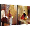 【ポイント3倍!3日20時~5日】Wieco Art - Ballet Dancers 2 Piece Modern Decorative artwork 100% Hand Painted Contemporary Abstract Oil paintings on Canvas Wall Art Ready to Hang 送料無料