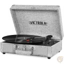 Victrola ビンテージ 3速Bluetooth ポータブルスーツケース レコードプレーヤー ライトグレイ 送料無料(2)
