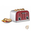 【14-15日限定!1000円クーポン20名様】Cuisinart クイジナート トースター Cuisinart 2-slice メタルクラシックトースター 4-Slice レッド CPT-180MR 送料無料