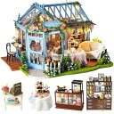 【4/30日限定★円高還元!!510円クーポン】ドールハウス ミニチュア 家具付き DIY ドールハウスキット 1:24 スケール ローズガーデン ティーハウス...