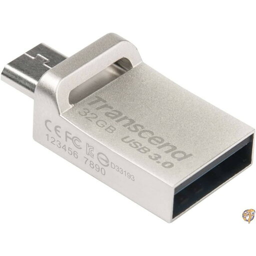 Transcend USBメモリ 32GB USB3.0 & micro USB 2.0 スマートフォン&タブレット 対応 シルバー Transcend USBメモリ 32GB USB3.0 & micro USB 2.0 スマートフォン&タブレット 対応 シルバー
