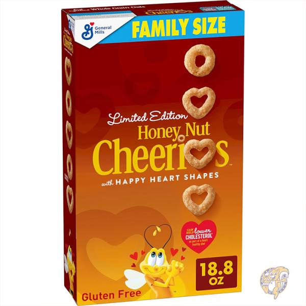 【お買い物マラソン!555円クーポン】チェリオス Cheerios ハニーナッツ ハート ヘルシー朝食シリアル 全粒オート麦入り グルテンフリー 532g SVQQPE