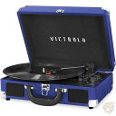 【4/30日限定★円高還元!!510円クーポン】Victrolaヴィンテージ 3速ブルーツース ポータブル スーツケース レコード プレーヤー コバルトブルー