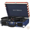【4/30日限定★円高還元!!510円クーポン】Victrola ビンテージ 3速 Bluetooth ポータブル スーツケース レコードプレーヤー 星条旗 送...