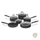 Cuisinart クイジナート 55-11BK こびりつかない テフロン加工 調理器具 フライパン 鍋 11点 セット 並行輸入品 送料無料