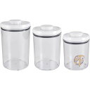 【10日8時間!777円クーポン20名様】オクソー 食品保存容器セット OXO 1128780 キャニスター 3個入り密封 POP式 丸型 送料無料