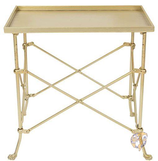 【ポイント3倍4日&5日】サイドテーブル ナイトスタンド アクセント 猫脚 スクエア Gold 送料無料