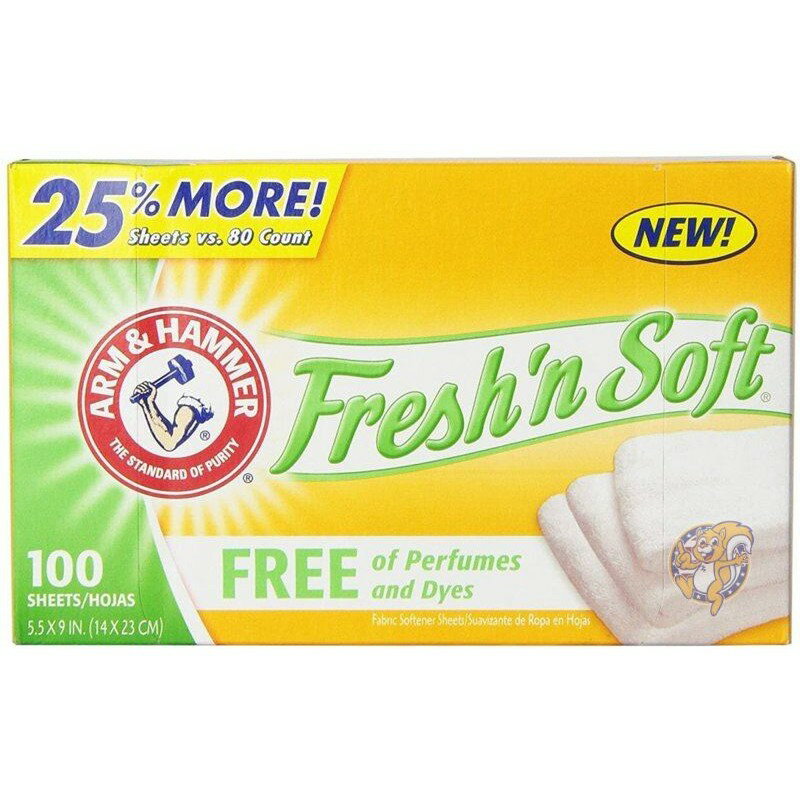 アーム＆ハンマー 無香料＆染料柔軟剤シート Arm & Hammer 3320014000 乾燥機用100枚入り 送料無料