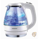 ブルーLED内臓 1.5L ガラス 電気 ケトル エレクトリックケトル 白 並行輸入品 送料無料