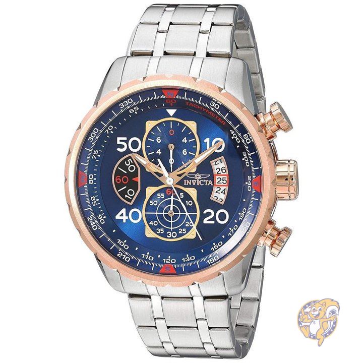 インビクタ Invicta 腕時計 AVIATOR 18k Rose Gold Ion-Plated Watch 17203 メンズ 並行輸入品 送料無料