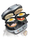 Hamilton Beach 040094923793 25490A サンドイッチメーカー ホットサンドメーカー ダブル タイマー付き シルバー 送料無料