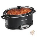 【 先着55名! 2日間限定ゾロ目555円クーポン】ハミルトンビーチ Hamilton Beach プログラマブルスロークッカー 蓋滑り止めストラップ付きで簡単...