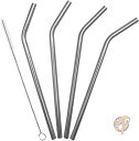 【 先着55名! 2日間限定ゾロ目555円クーポン】アールティック ステンレススチールストロー 4本パック RTIC 掃除ブラシ付き 送料無料
