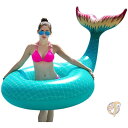 【 先着55名! 2日間限定ゾロ目555円クーポン】浮き輪 人魚 ジェーソンウェル マーメイドテール プールフロート Jasonwell グリーン 送料無料