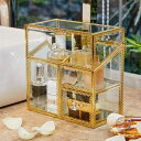 【 先着55名! 2日間限定ゾロ目555円クーポン】メイクアップ BOX オーガナイザー ブラシホルダー パール付 goldアメリカ輸入家具 アメリカ輸入雑貨 ...