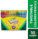 【 先着55名! 2日間限定ゾロ目555円クーポン】クレヨラCrayola ツイスト式色鉛筆セット 50色 68-7406 文房具 送料無料