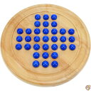 We Gamesソリッド木製ソリティア、ブルーガラスビー玉