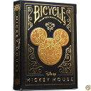 Bicycle Disney ミッキーマウスにインスパイアされたブラックとゴールドのトランプ。